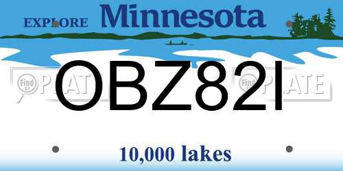 OBZ82I Minnesota License Plate