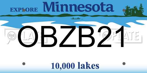 OBZB21 Minnesota License Plate