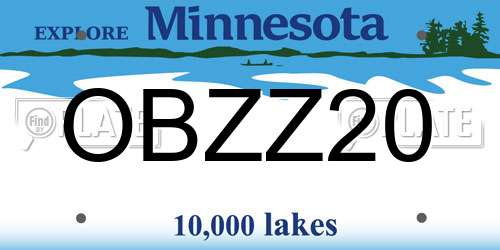OBZZ20 Minnesota License Plate