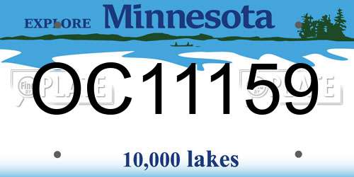 OC11159 Minnesota License Plate