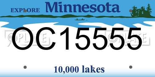OC15555 Minnesota License Plate