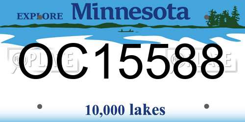 OC15588 Minnesota License Plate