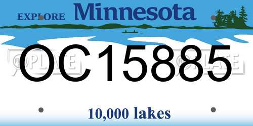 OC15885 Minnesota License Plate