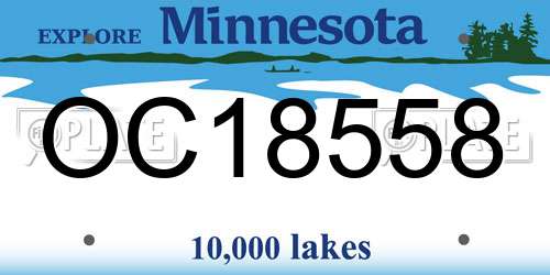 OC18558 Minnesota License Plate