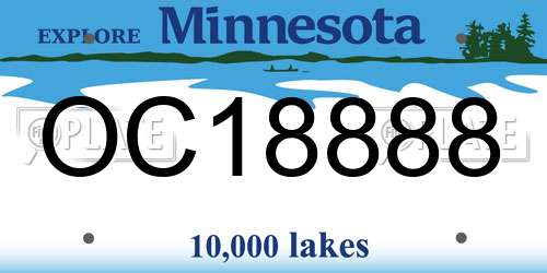 OC18888 Minnesota License Plate