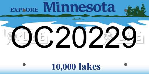 OC20229 Minnesota License Plate