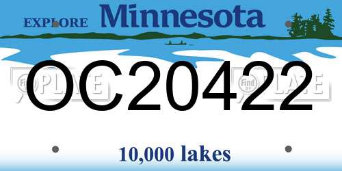 OC20422 Minnesota License Plate