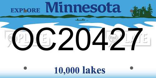 OC20427 Minnesota License Plate