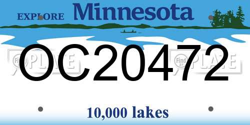 OC20472 Minnesota License Plate