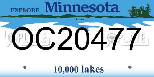 OC20477 Minnesota License Plate