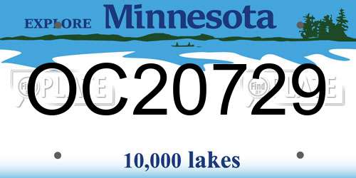 OC20729 Minnesota License Plate