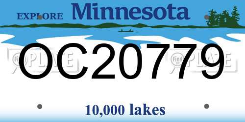 OC20779 Minnesota License Plate