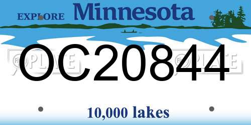 OC20844 Minnesota License Plate