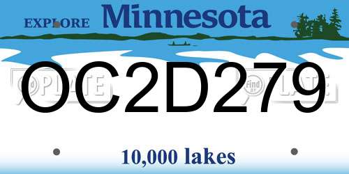 OC2D279 Minnesota License Plate
