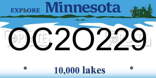 OC2O229 Minnesota License Plate