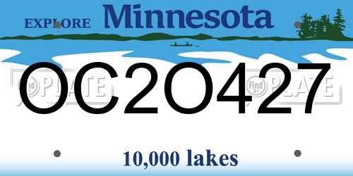 OC2O427 Minnesota License Plate