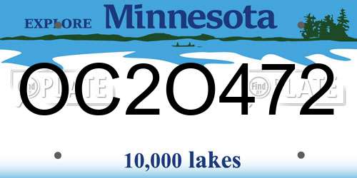 OC2O472 Minnesota License Plate