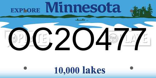 OC2O477 Minnesota License Plate