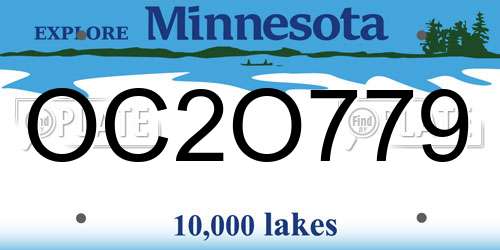 OC2O779 Minnesota License Plate
