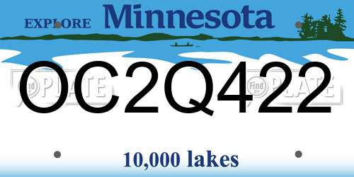 OC2Q422 Minnesota License Plate
