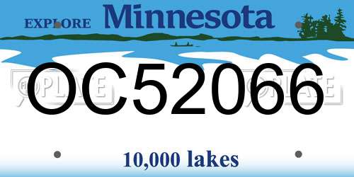 OC52066 Minnesota License Plate