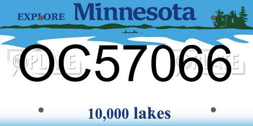 OC57066 Minnesota License Plate