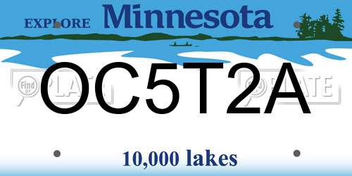 OC5T2A Minnesota License Plate