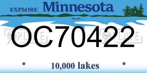 OC70422 Minnesota License Plate
