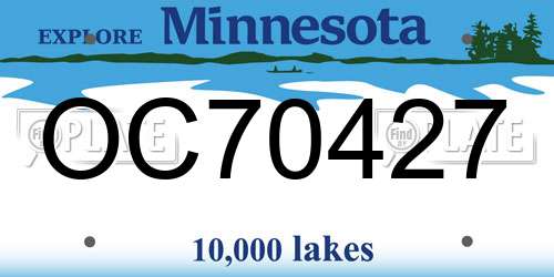 OC70427 Minnesota License Plate
