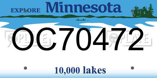 OC70472 Minnesota License Plate