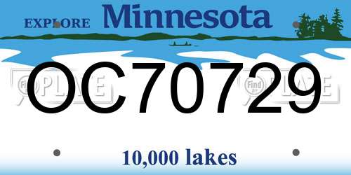 OC70729 Minnesota License Plate