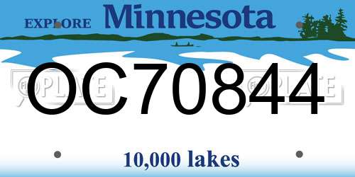 OC70844 Minnesota License Plate