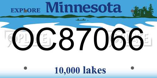 OC87066 Minnesota License Plate
