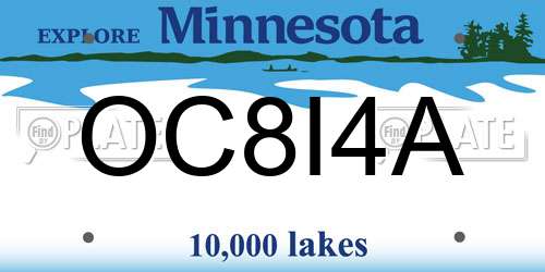 OC8I4A Minnesota License Plate