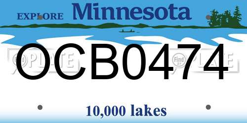 OCB0474 Minnesota License Plate