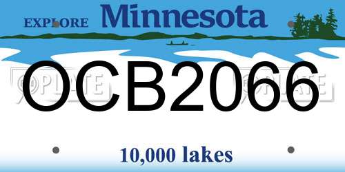 OCB2066 Minnesota License Plate