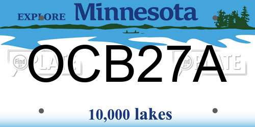 OCB27A Minnesota License Plate
