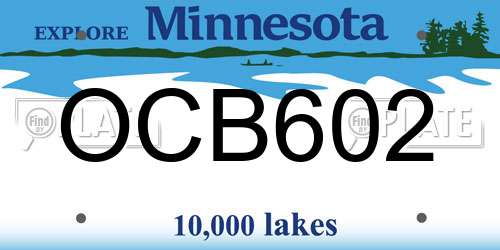 OCB602 Minnesota License Plate