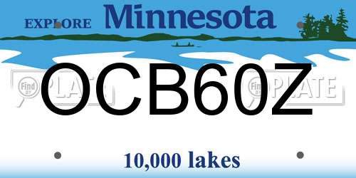 OCB60Z Minnesota License Plate