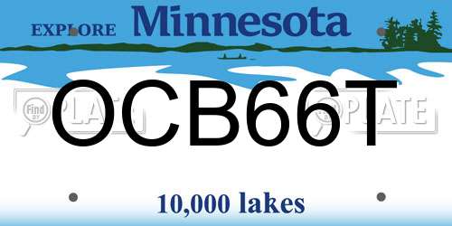 OCB66T Minnesota License Plate