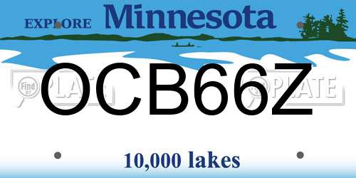 OCB66Z Minnesota License Plate
