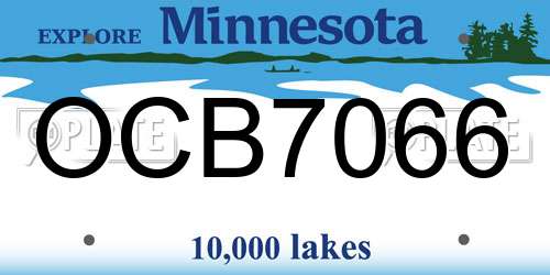 OCB7066 Minnesota License Plate