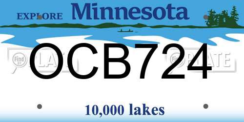 OCB724 Minnesota License Plate