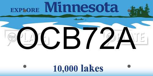 OCB72A Minnesota License Plate