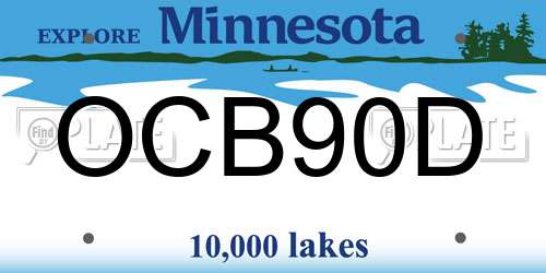 OCB90D Minnesota License Plate