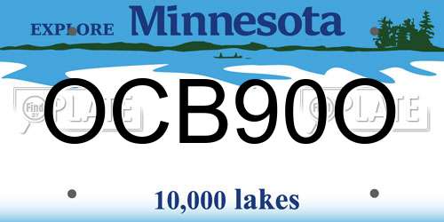 OCB90O Minnesota License Plate