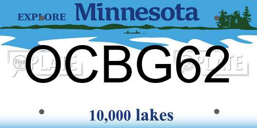 OCBG62 Minnesota License Plate