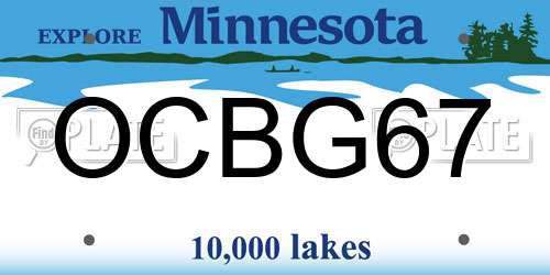 OCBG67 Minnesota License Plate