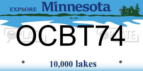 OCBT74 Minnesota License Plate
