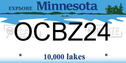 OCBZ24 Minnesota License Plate